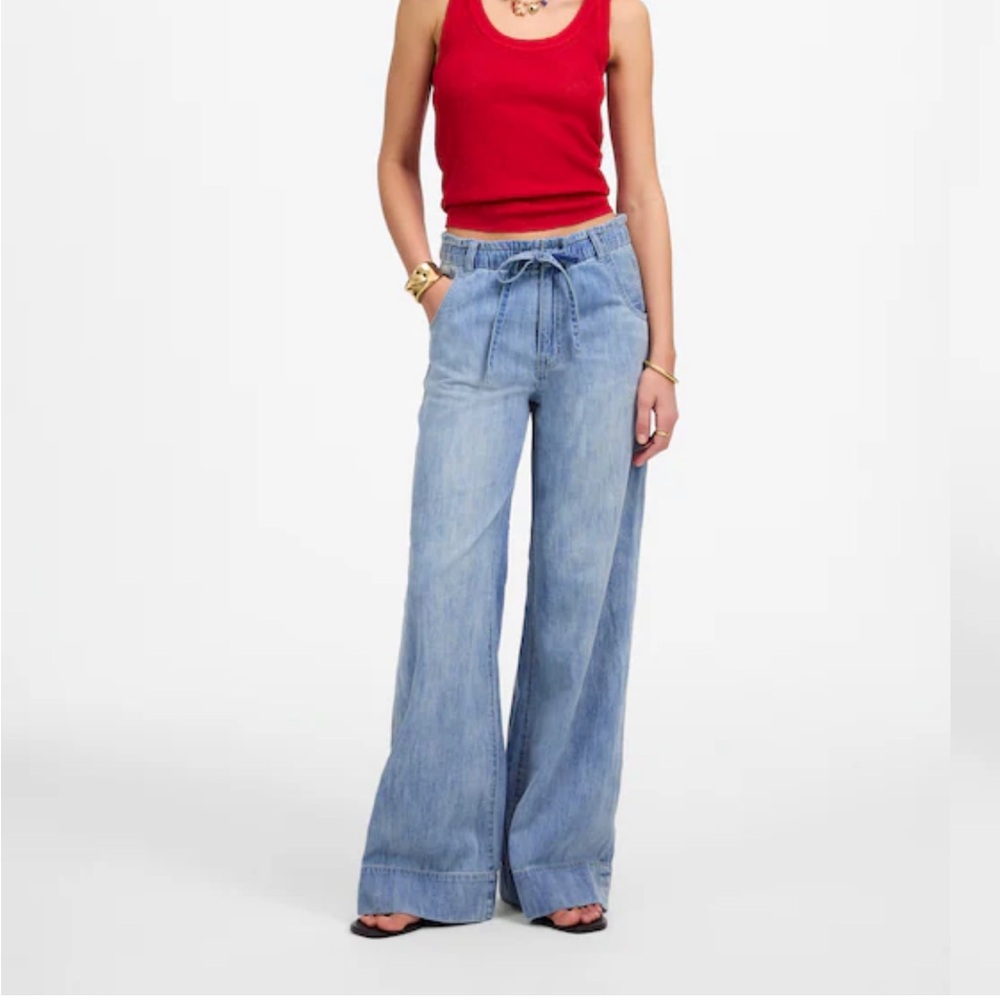 Madewell The Denim Pull-On Wide-Leg Pant